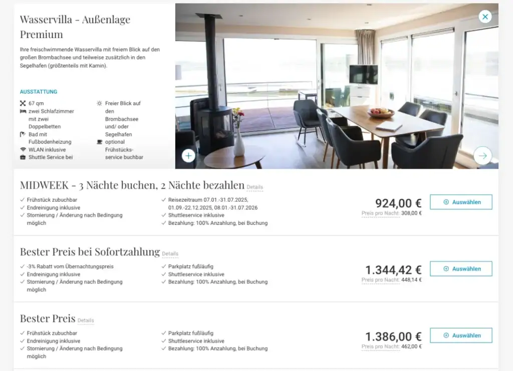 Wasservilla Außenanlage